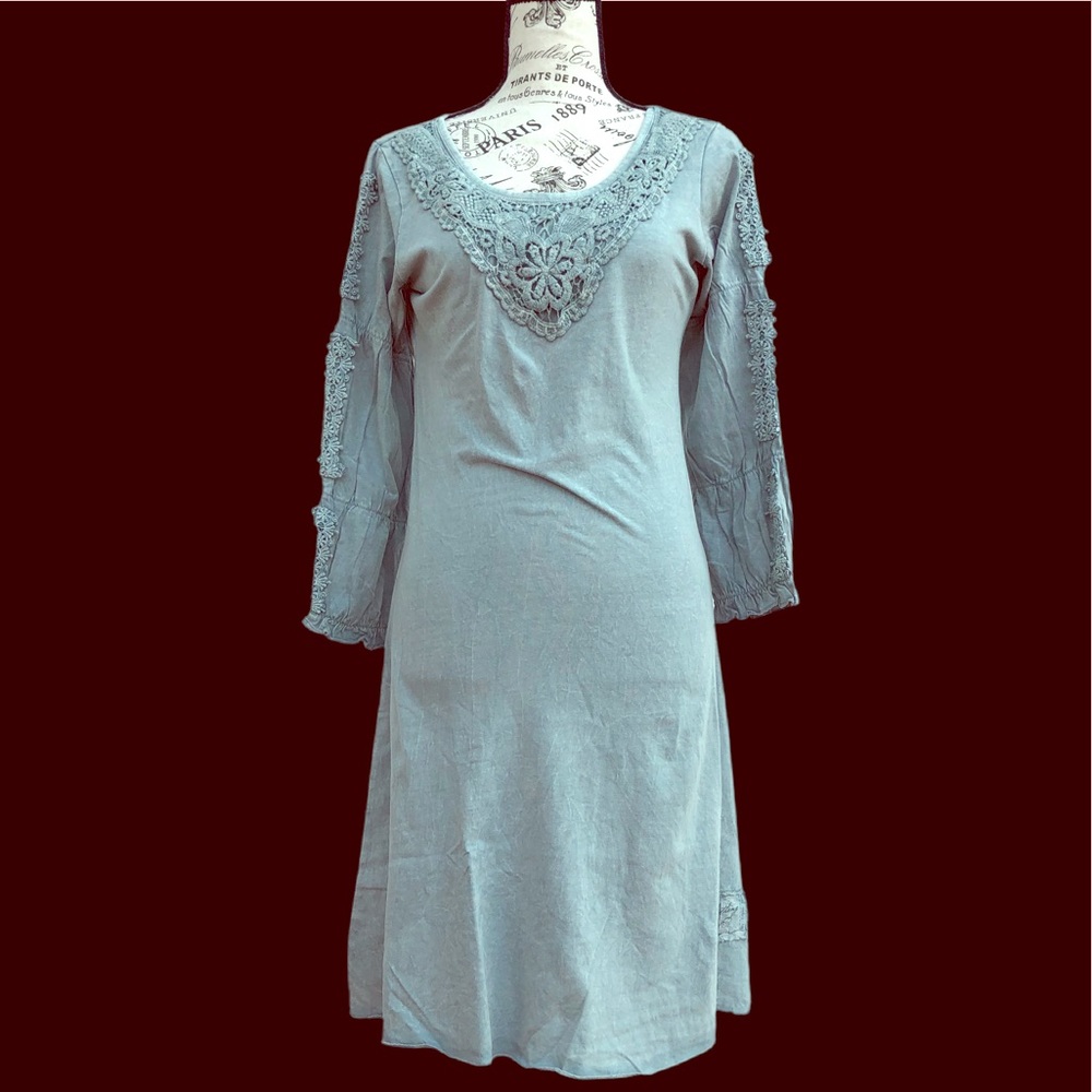 Romantic European shabby ornate boho t shirt dress